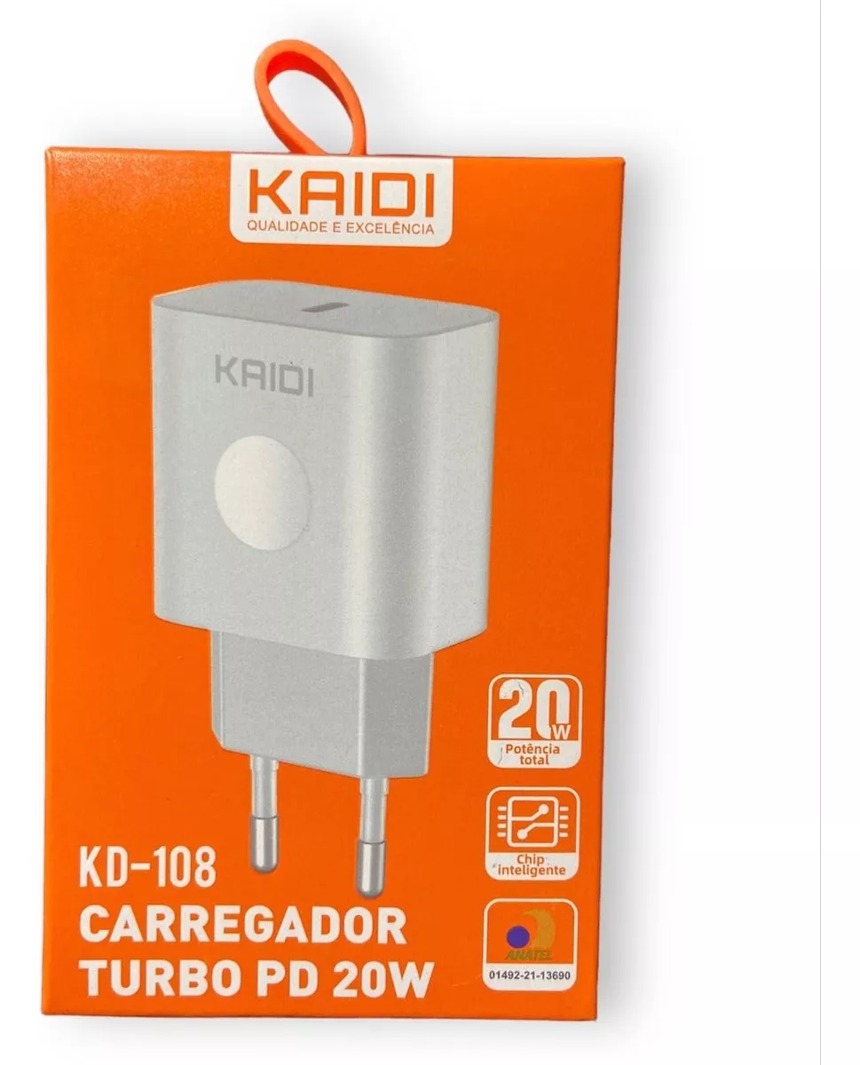 Fonte Carregador Entrada Tipo C Celular Turbo Pd 20w Kd-108
